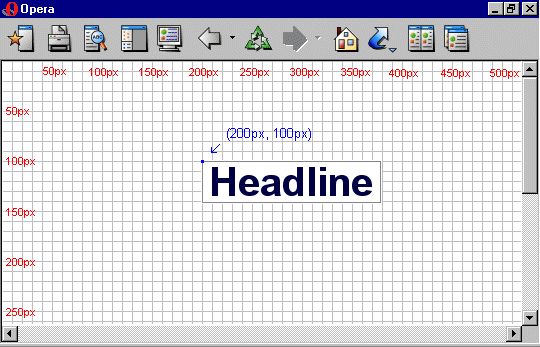 Überschrift im Browserfenster positioniert